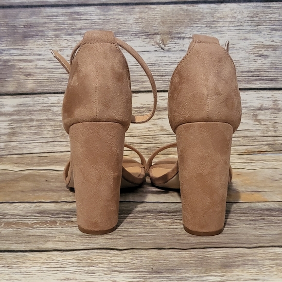 🤎 JUST FAB - BEIGE STACKED HEEL SANDAL - Picture 3 of 7